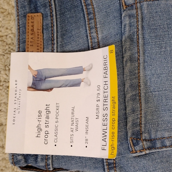 Social Standard by Sanctuary High-rise Crop Straight Jeans Size 8 - Picture 2 of 5